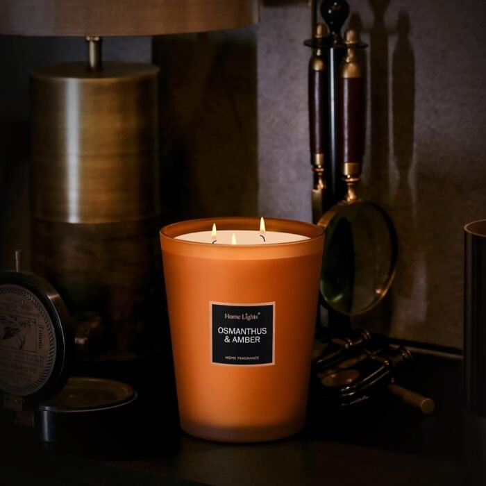 HomeLights Large Jar Candle-33.3 Oz. Natural Soy Aromatherapy Candle | Osmanthus... - Image 8