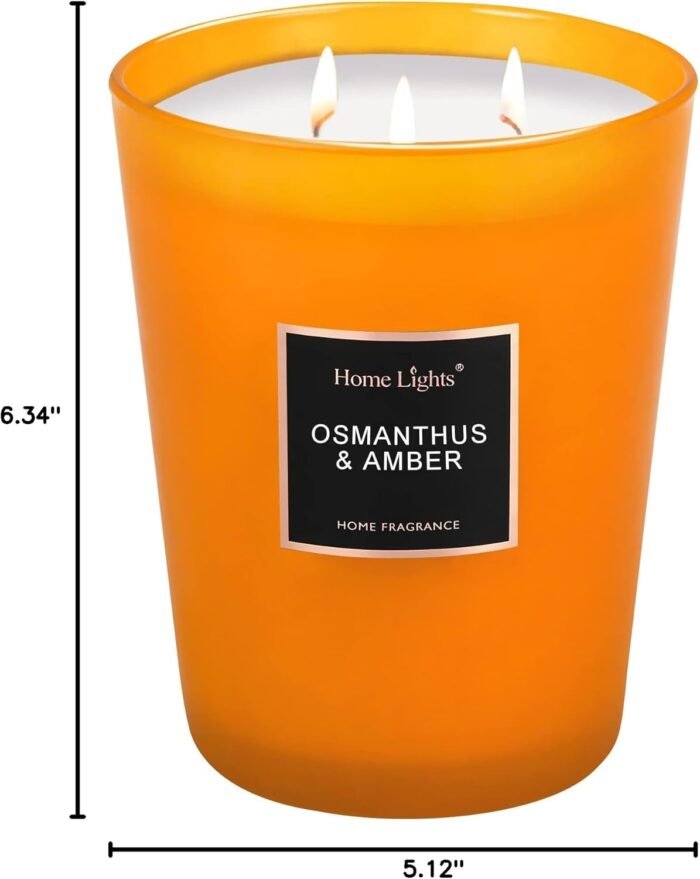 HomeLights Large Jar Candle-33.3 Oz. Natural Soy Aromatherapy Candle | Osmanthus... - Image 9