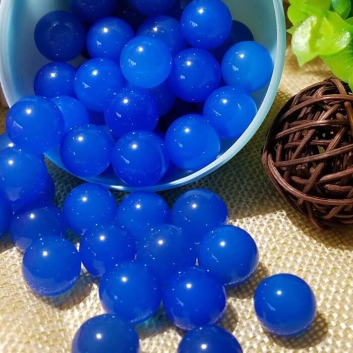 Sapphire Blue Natural Stone 8MM Beads Round Loose Chalcedony Beads for Jewelry M... - Image 5