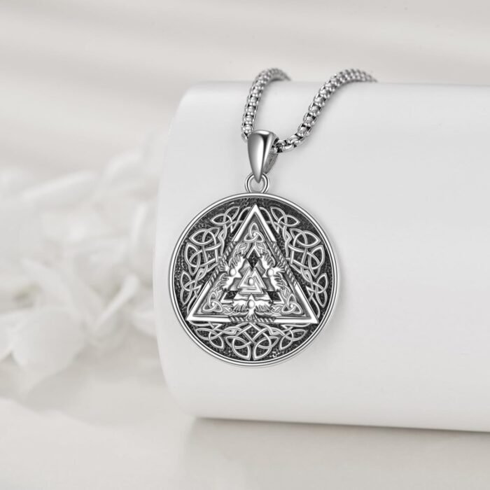 Viking Necklace Sterling Silver Thor's Hammer/Wolf/Scarab Amulet Pendant Viking ... - Image 3