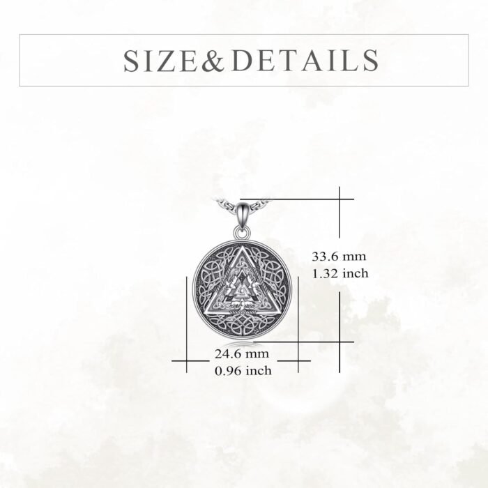 Viking Necklace Sterling Silver Thor's Hammer/Wolf/Scarab Amulet Pendant Viking ... - Image 6