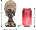 Antique Brown African Women Statue for Tabletop, Shelf, Bookshelf, Desk, Modern ... - Image 3