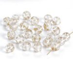 LadayPoa 200pcs 8mm Acrylic Clear Gold Star Round Beads Glass Ball Beads for Jew... - Image 3
