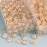 LadayPoa 200pcs 8mm Acrylic Clear Gold Star Round Beads Glass Ball Beads for Jew... - Image 4