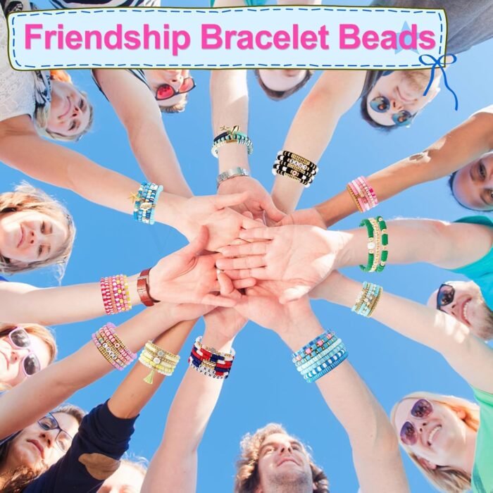 JMUQ 4500pcs Purple Clay Beads Bracelet Making Kit, Friendship Bracelet Kit Flat... - Image 5