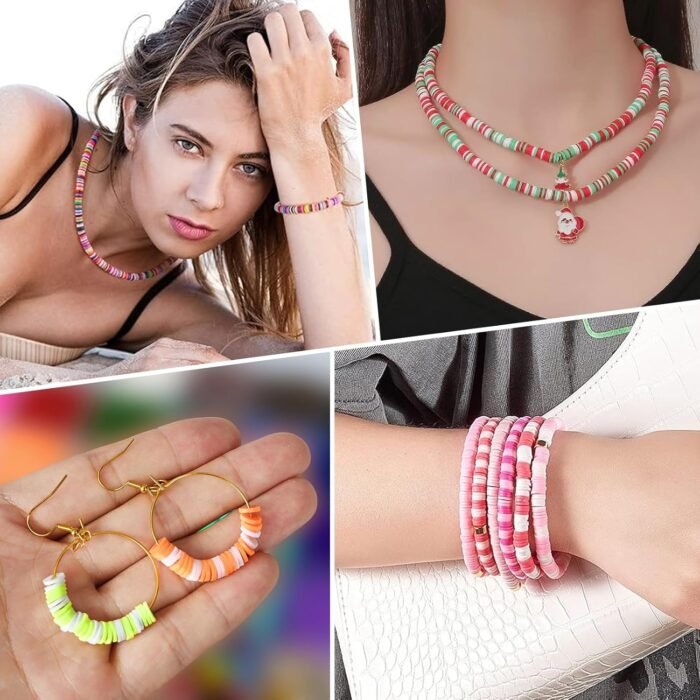 JMUQ 4500pcs Purple Clay Beads Bracelet Making Kit, Friendship Bracelet Kit Flat... - Image 6