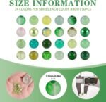 XSEINO About 1200PCS 6mm Glass Beads Bracelet Making Kit,24 Assorted Green Natur... - Image 3