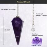 Amethyst Pendulum – Chakra Crystal Pendulum – Dowsing Pendulum for Divination, M... - Image 3