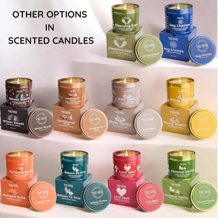 Nag Champa Candle for Home Scented - 5oz Natural Soy Clean Organic Non Toxic - f... - Image 4