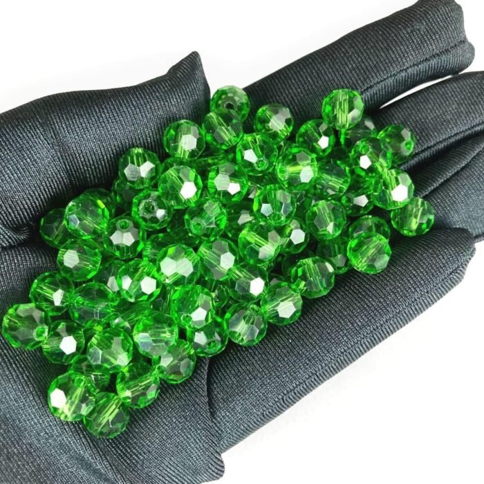 Jmassyang 100 Pieces 8mm Faceted Round Crystal Glass Beads Spacer Beads for Jewe... - Image 4