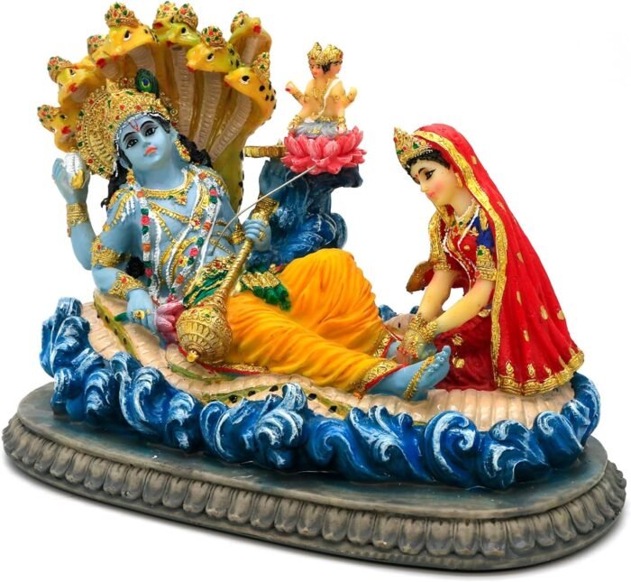alikiki Hindu God Lord Vishnu Statue - 8.3”L Mahavishnu Figurine Divine Hindu De... - Image 9