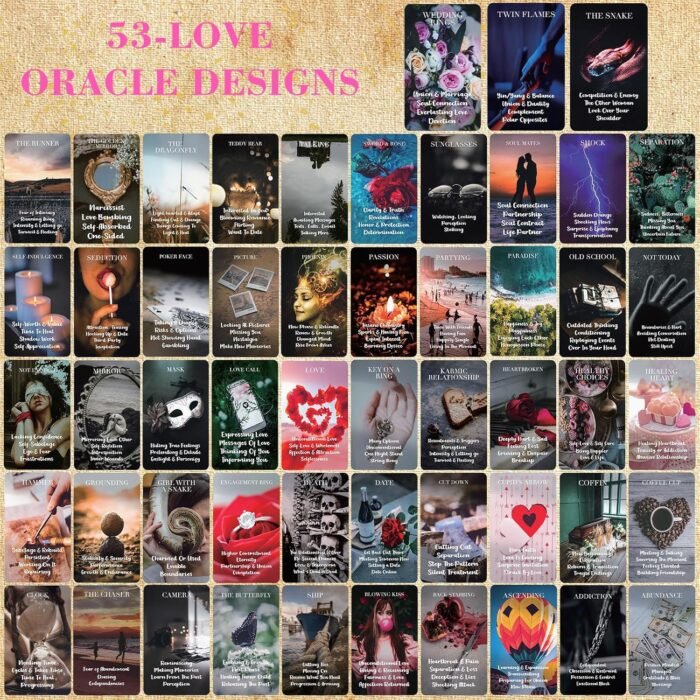 XSYLOHXL Love Oracle Cards for Beginners with Meanings on Them 53 PCS Loving Tar... - Image 3