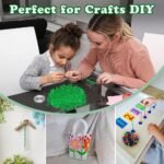 QPIXVB 1100pcs Green Pony Beads, 6x9mm Barrel Shaped, Plastic Craft Beads for Je... - Image 5