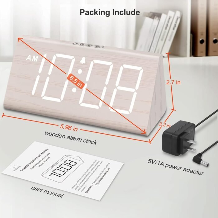 DreamSky Wooden Digital Alarm Clock for Bedroom - Living Room Desk Clock with La... - Image 7