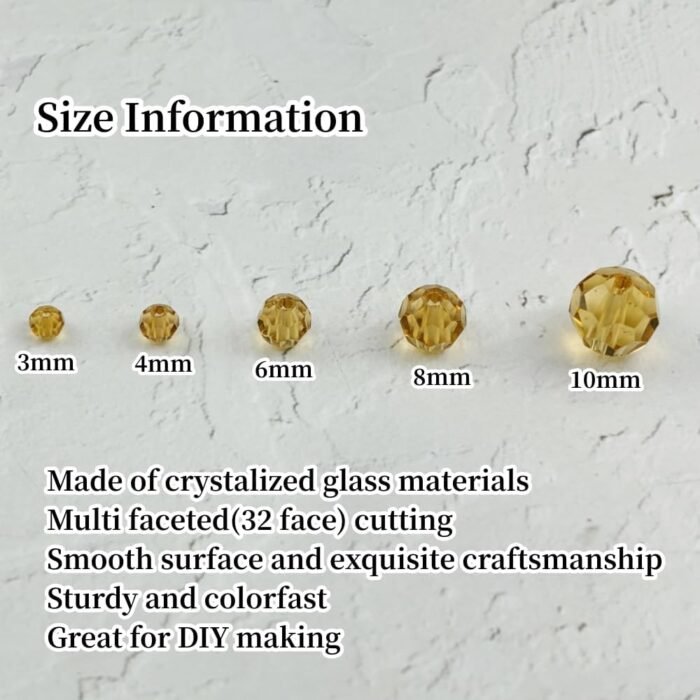 100pcs 8mm Round Crystal Glass Beads for Jewelry Making, Faceted Crystal Glass S... - Image 3