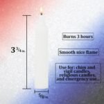 20pk Small White Spell Candles - Short Taper Vigil Candles, Burn up to 3 Hours E... - Image 3