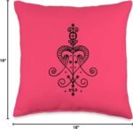 Veve Erzulie voodoo goddess of love, sorcery, magic, occult Throw Pillow - Image 4