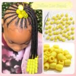50PCS Yellow Dreadlock Beads Acrylic Loc Beads Cute Braids Decoration for Girls ... - Image 4