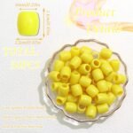 50PCS Yellow Dreadlock Beads Acrylic Loc Beads Cute Braids Decoration for Girls ... - Image 5