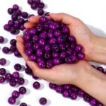 [400PCS] Purple Wooden Beads, 16mm Large Round Purple Painted Natural Wood Beads... - Image 3