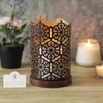 Hosley® Metal Diamond Cut Design Candle Holder 7.5 Inch High, Black Gold Perfect... - Image 3