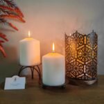 Hosley® Metal Diamond Cut Design Candle Holder 7.5 Inch High, Black Gold Perfect... - Image 5