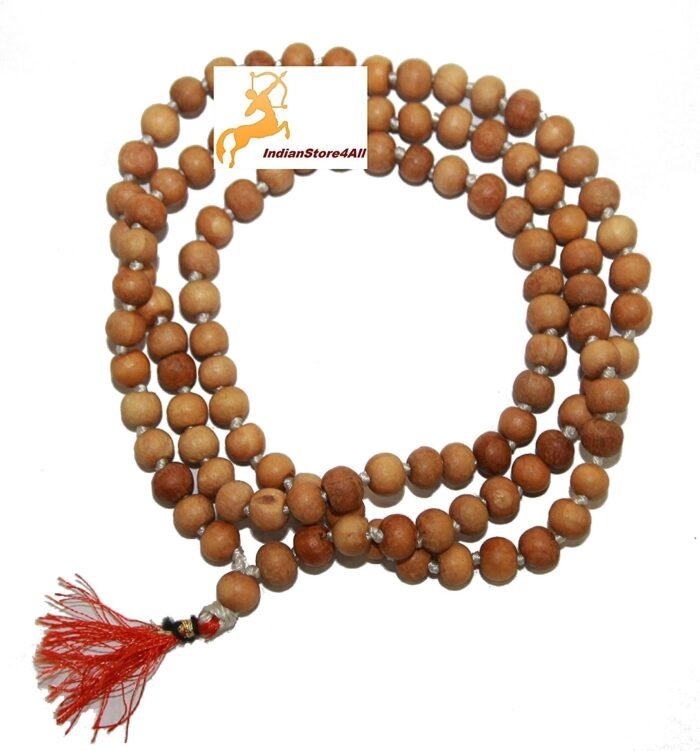 IS4A 8MM TULSI HOLY BASIL PRAYER BEADS JAPA MALA NECKLACE HAND KNOTTED. KARMA 10... - Image 3