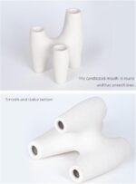 Ceramic Candle Holder - Minimalist 3-Taper Candelabra for Dining Table, Wedding ... - Image 5