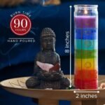 Simply Soson 2x8 inch 7 Chakra Candle Unscented Devotional Candle in Glass Jar -... - Image 3