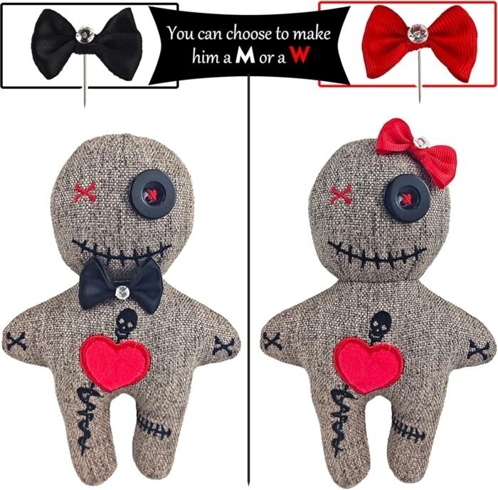 Voodoo Doll with 9 Real Feathered Skull Pins - Harness The Power of Curses for I... - Image 4