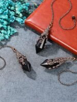 PESOENTH Black Obsidian Crystal Pendulum Dowsing Divination Scrying Pendulum wit... - Image 4