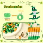 1000PCS St Patricks Day Pony Beads Bulk Green White Orange Pony Beads Loose Bead... - Image 3