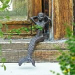 Sungmor Heavy Duty Cast Iron Mermaid Statue - 26CM Tall Sitting Mermaid Figure O... - Image 3
