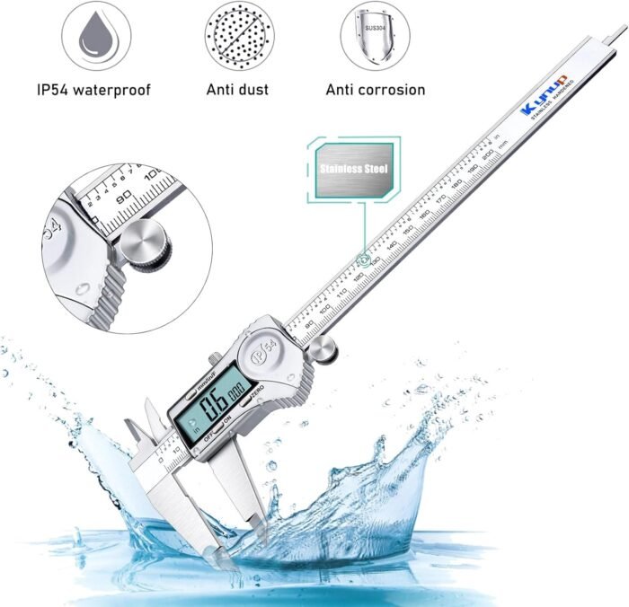 Kynup Digital Caliper, 8 Inch Caliper Measuring Tool with Stainless Steel, IP54 ... - Image 6