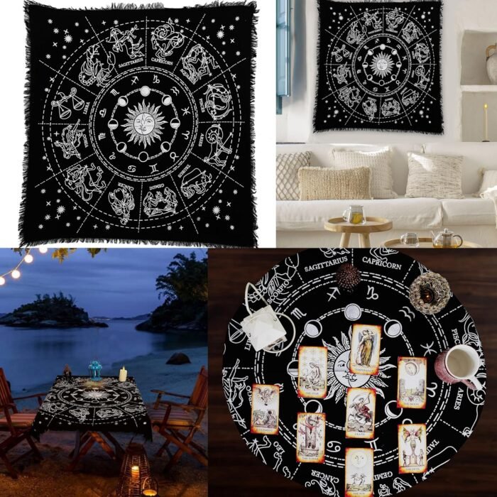 Indian Consigners Altar Cloth Zodiac Witchcraft Alter Tarot Spread Top Cloth Wic... - Image 4