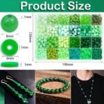 Wavlakth 2000PCS+ St.Patrick's Day Beads for Jewelry Making, 8mm Green Glass Bea... - Image 3