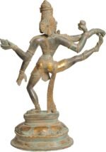 Shiva-The Dancer in One Leg Raised Mudra Statues, Green - Image 3