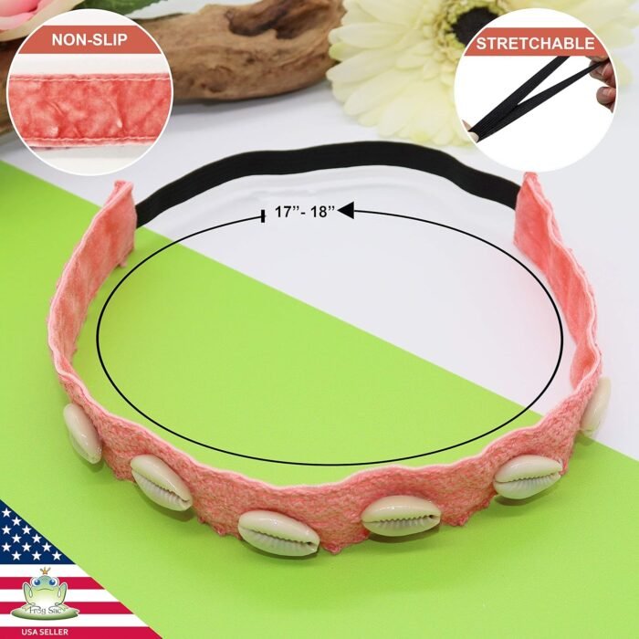 FROG SAC 3-Piece Cowrie Shell Headbands for Girls, Seashell Headband with Puka S... - Image 3