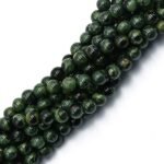 Natural Crocodile Kambaba Jasper Semi Precious Gemstone Round 8mm Green Stone Be... - Image 4