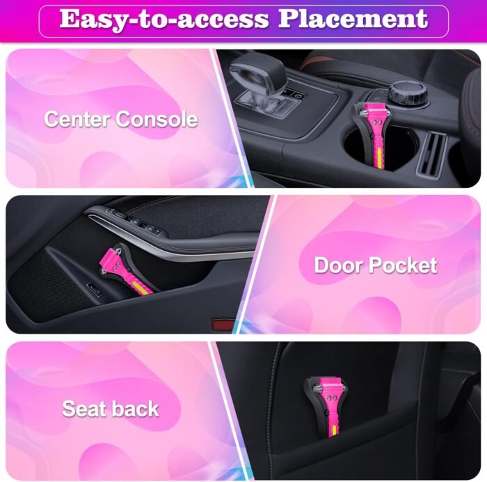 THINKWORK Pink Car Window Breaker, Glass Breaker, Window Breaker Seatbelt Cutter... - Image 5
