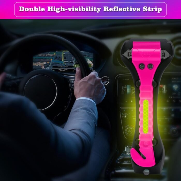 THINKWORK Pink Car Window Breaker, Glass Breaker, Window Breaker Seatbelt Cutter... - Image 8