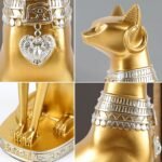 Gold Egyptian Cat Goddess Bastet Statue, Handcrafted Resin Gold Cat Statue, Myst... - Image 4