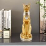 Gold Egyptian Cat Goddess Bastet Statue, Handcrafted Resin Gold Cat Statue, Myst... - Image 6