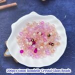 200pcs Crystal Glass Beads 6mm Faceted Rondelle Glass Beads with Hole Glass Spac... - Image 3
