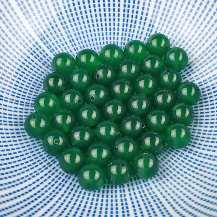 MJDCB 7A Natural Green Agate Beads Round Stone Loose Beads for Necklace Bracelet... - Image 8