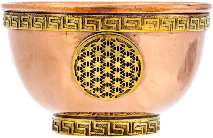 Flower of Life Copper Bowl - Offering Bowl for Ritual Use, Altar Table, Incense ... - Image 5
