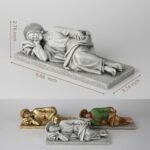 Sleeping Joseph on Slab Statue,9 inch St. Joseph Statue,Peacefully Praying Patro... - Image 3
