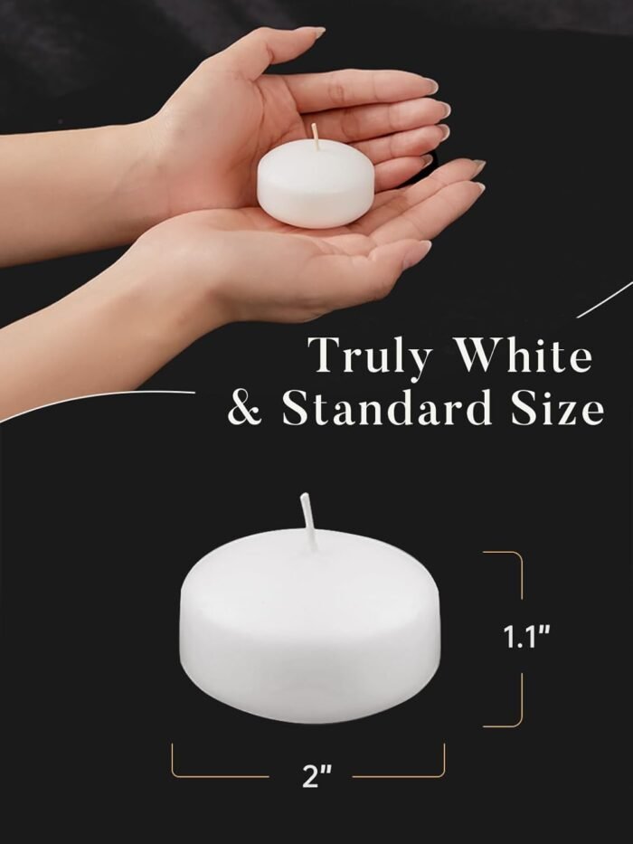 White Floating Candles 2 inch, 24 Pack Floating Candles 5-6 Hours Long Burning, ... - Image 4