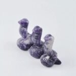 NaturalAmethyst Quartz Crystal Carved Snake Serpent Stone Decor - Image 3