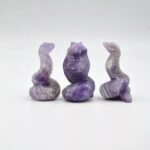 NaturalAmethyst Quartz Crystal Carved Snake Serpent Stone Decor - Image 4